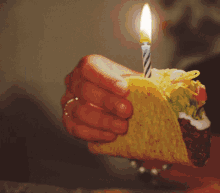 Happy Birthday Candle On Tacos Greeting GIF