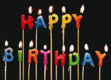 Happy Birthday Candles Letters On Sticks GIF