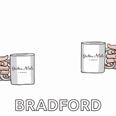Happy Birthday Card For Bradford With Two Coffee Cups GIF