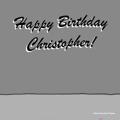 Happy Birthday Card For Christopher With Cake And Flower GIF