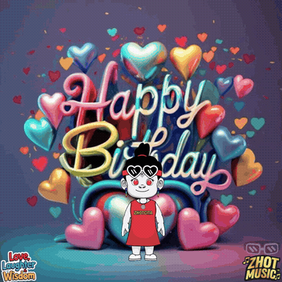 Happy Birthday Card Girl Wearing Sunglasses GIF
