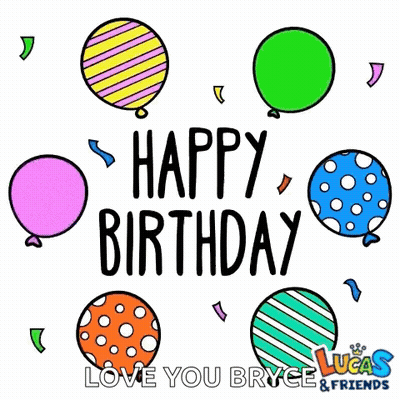 Happy Birthday Card With Balloons GIF