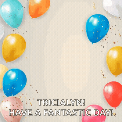 Happy Birthday Card With Balloons And Confetti GIF