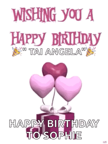 Happy Birthday Card With Balloons And Gift GIF