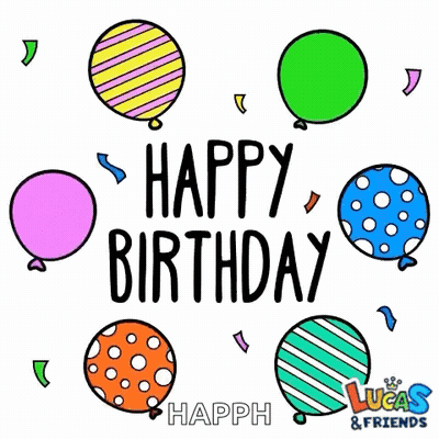 Happy Birthday Card With Balloons GIF