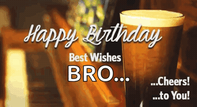 Happy Birthday Card With Beer GIF