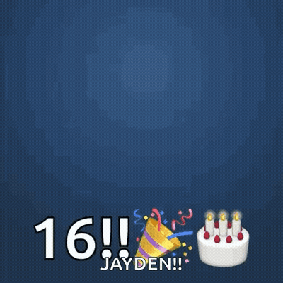 Happy Birthday Card With Cake And Party Hat GIF
