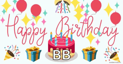 Happy Birthday Card With Cake And Presents GIF