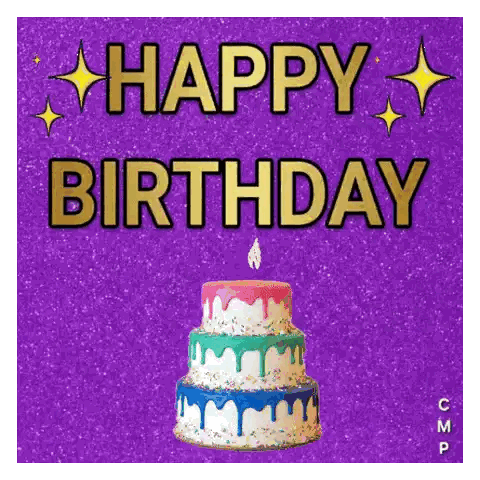 Happy Birthday Card With Cake Sticker