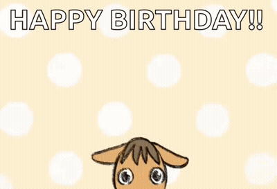 Happy Birthday Card With Cartoon Horse GIF