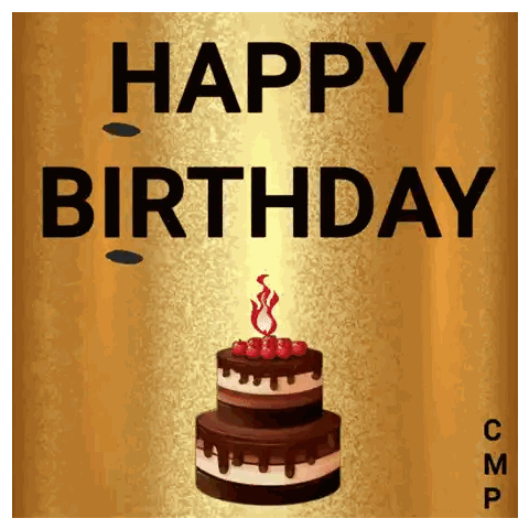 Happy Birthday Card With Chocolate Cake Sticker