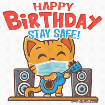 Happy Birthday Card With Cupcake And Sparkler GIF