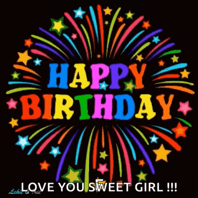 Happy Birthday Card With Fireworks GIF