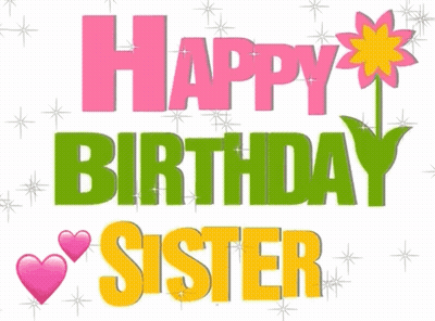 Happy Birthday Card With Flower And Hearts GIF