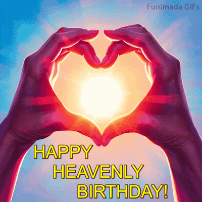 Happy Birthday Card With Heart Hands GIF