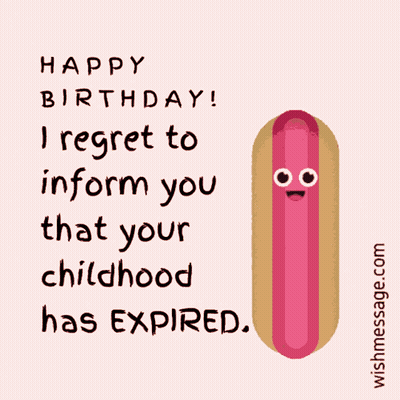 Happy Birthday Card With Hot Dog GIF