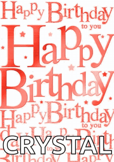 Happy Birthday Card With Name Crystal GIF