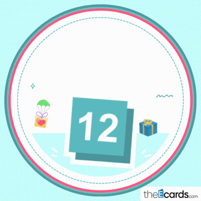 Happy Birthday Card With Number 12 GIF