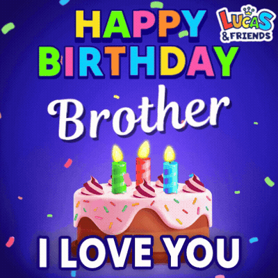 Happy Birthday Card With Pink And Gold Cake GIF