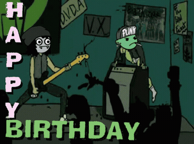 Happy Birthday Card With Punks GIF
