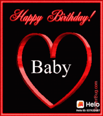 Happy Birthday Card With Red Heart GIF