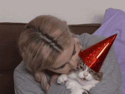 Happy Birthday Cat Kisses GIF