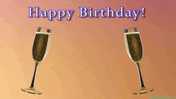 Happy Birthday Champagne Glass Toast