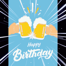 Happy Birthday Cheers Animated Beers GIF