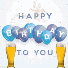 Happy Birthday Cheers Balloons Party Greeting GIF