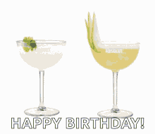 Happy Birthday Cheers Cocktail Drinks Stars GIF