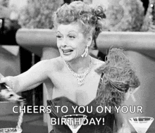 Happy Birthday Cheers Lucille Ball Pouring Wine GIF