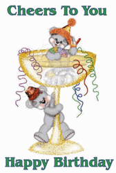 Happy Birthday Cheers To You Cute Bears Greeting GIF