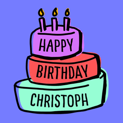 Happy Birthday Chris Christoph Three Layers Cake GIF