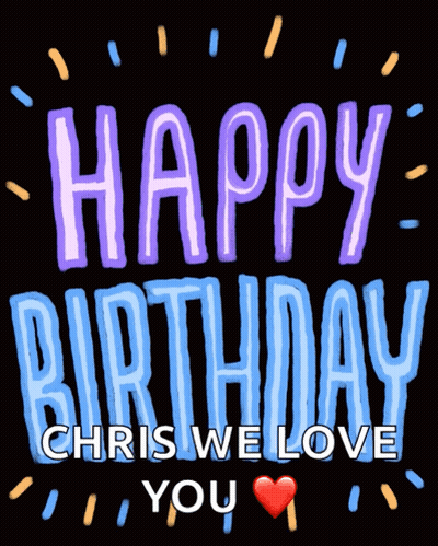 Happy Birthday Chris We Love You Red Heart GIF