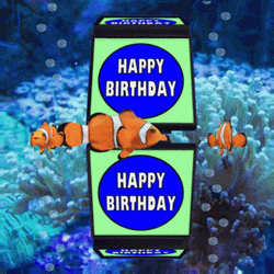 Happy Birthday Clown Fishing Mobile Art GIF