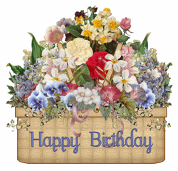 Happy Birthday Colorful Flower Basket