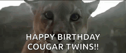 Happy Birthday Cougar Twins GIF