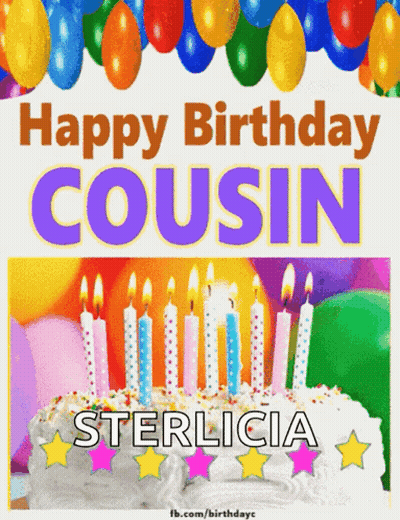 Happy Birthday Cousin Sterlicia With A Cake And Candles GIF