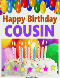 Happy Birthday Cuz Colorful Party Celebration GIF