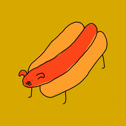Happy Birthday Dachshund Hotdog Bun GIF