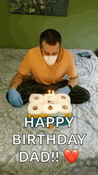Happy Birthday Dad Blowing Candles GIF