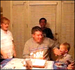 Happy Birthday Dad Flaming Cake GIF