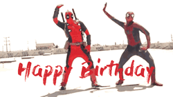Happy Birthday Dance Deadpool Spider-Man GIF