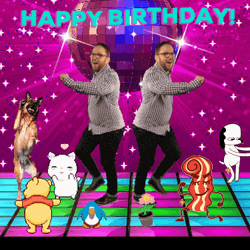 Happy Birthday Dance Disco Party Animals GIF