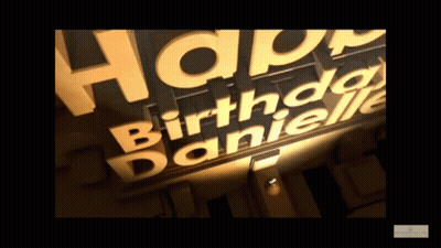 Happy Birthday Danielle Sign Gold Letters GIF