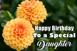 Happy Birthday Daughter Glowing Flowers Art Piece GIF