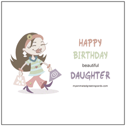 Happy Birthday Daughter Office Girl Animation GIF