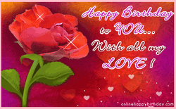 Happy Birthday Daughter Red Rose Computer Art GIF