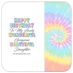 Happy Birthday Daughter Spiral Rainbow Creative Art GIF
