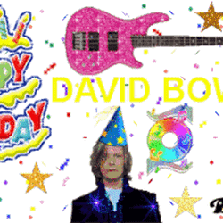 Happy Birthday David Bowie Cute Glitter Greeting GIF